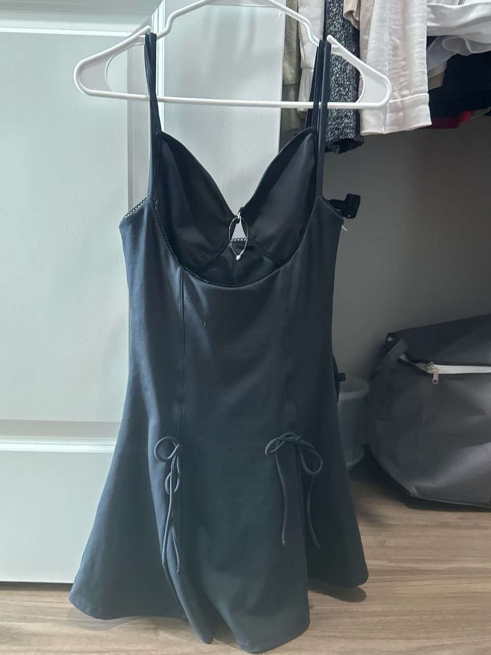 Frankie's Bikinis Black Mini Dress with Adjustable Straps